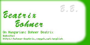 beatrix bohner business card
